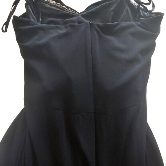 David Meister Black Beaded Embellished Sleeveless Cocktail Dress size 4 - Picture 8 of 11